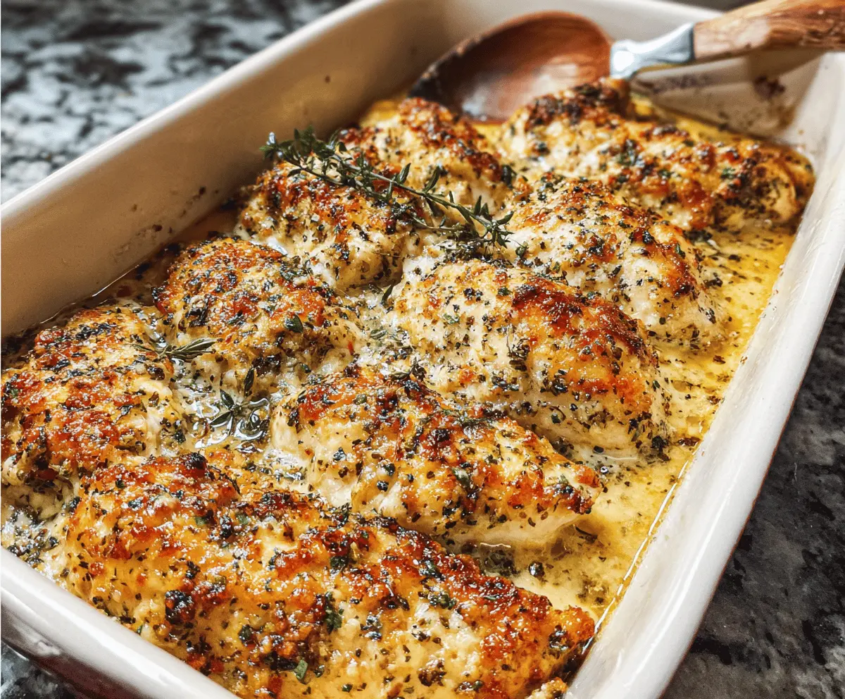 Easy Garlic Parmesan Chicken Bake Recipe
