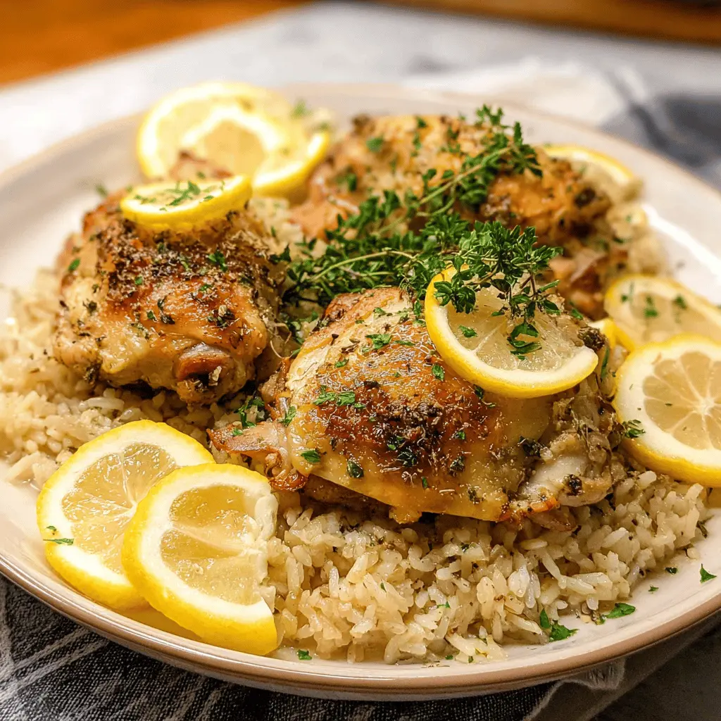Easy Slow Cooker Lemon Herb Chicken and Rice
