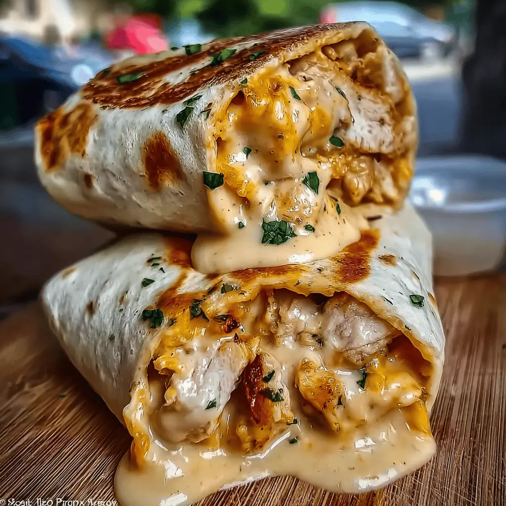 Easy Cheesy Garlic Chicken Wraps Recipe