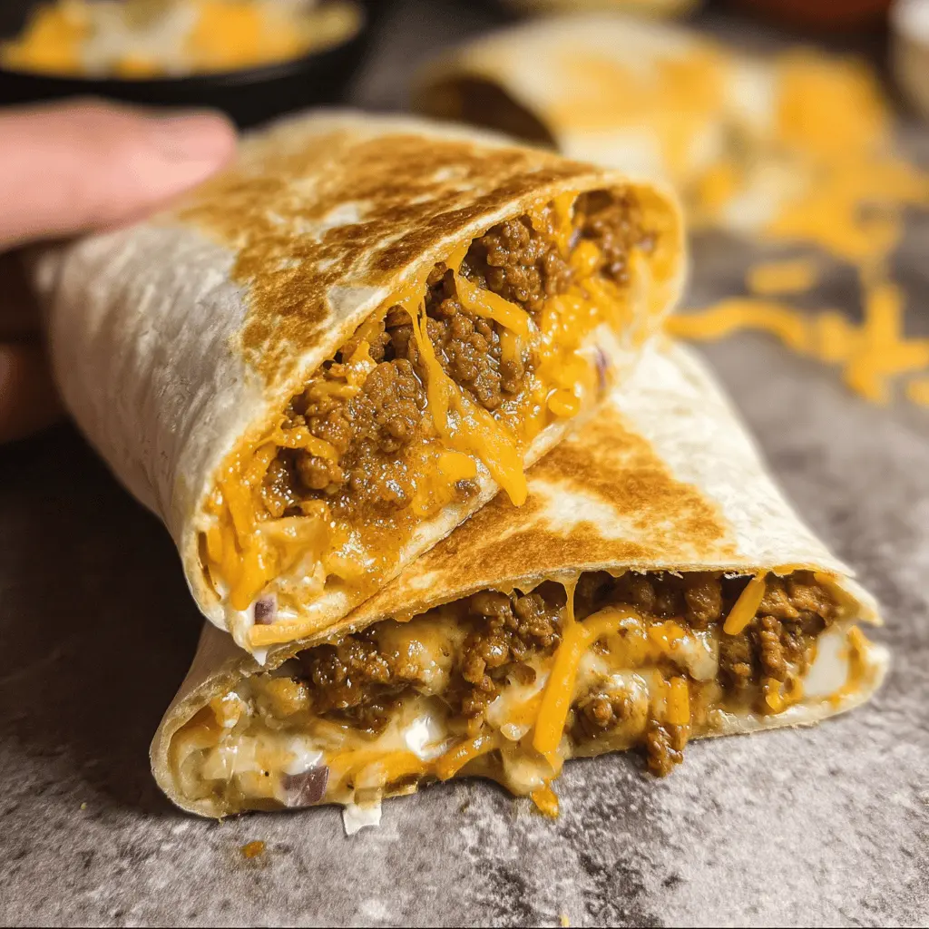 Easy Taco Bell Style Beefy Melt Burrito Recipe