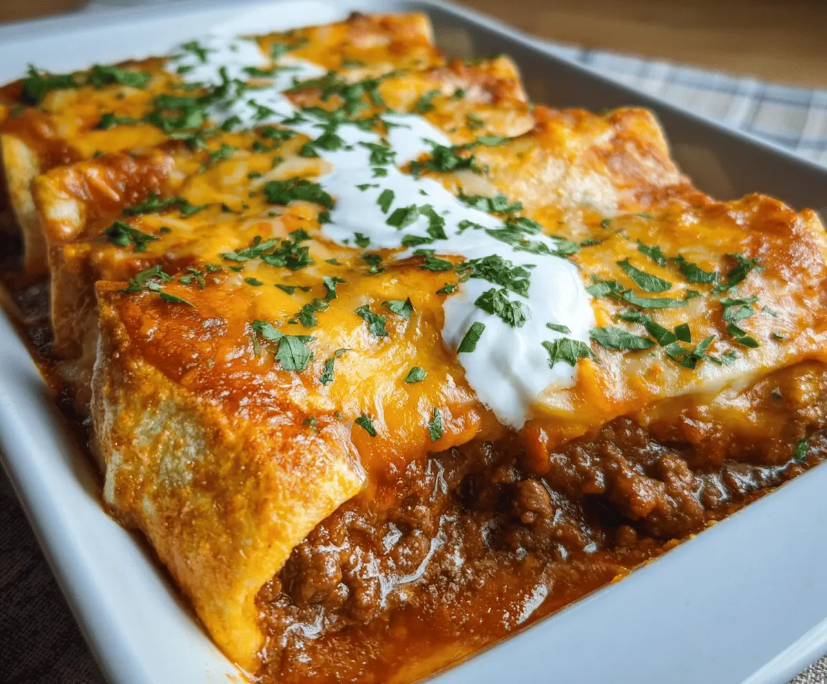Easy Cheesy Ground Beef Enchiladas Recipe