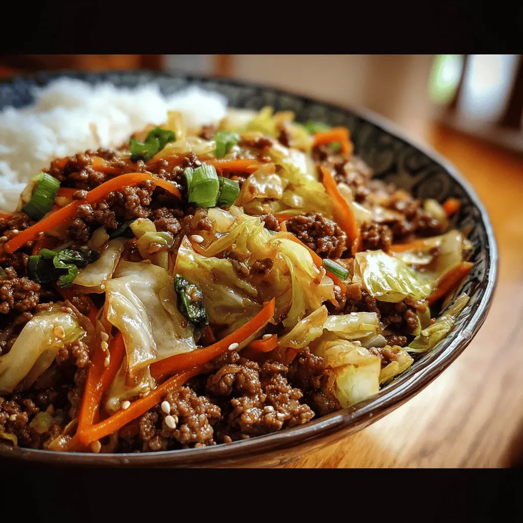 Easy Chinese Ground Beef and Cabbage Stir-Fry Recipe
