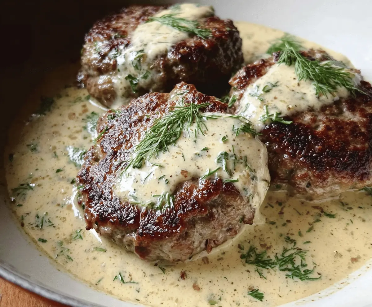 Creamy Dill Hamburger Steaks Recipe