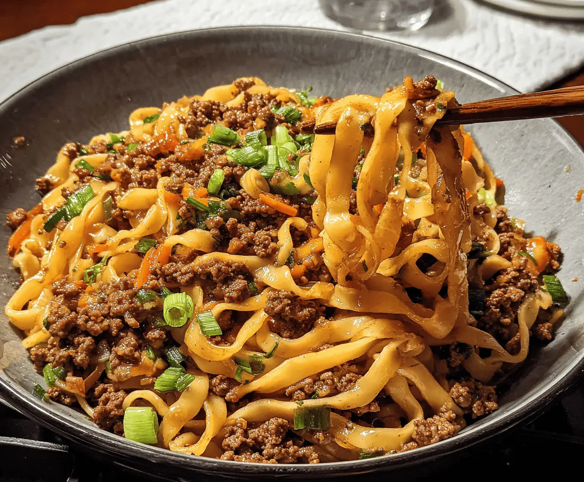 Easy Mongolian Ground Beef Noodles Recipe