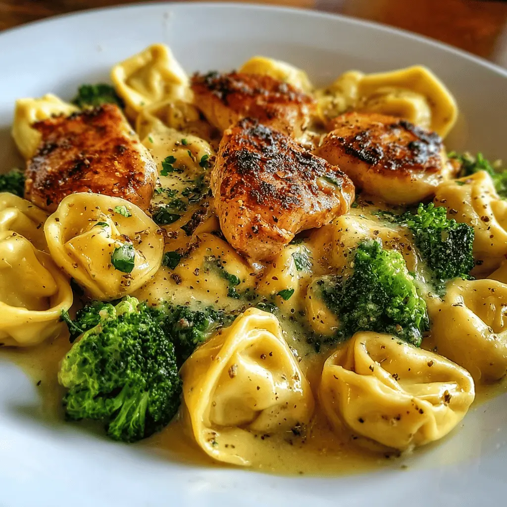 Creamy Garlic Parmesan Chicken Tortellini with Broccoli