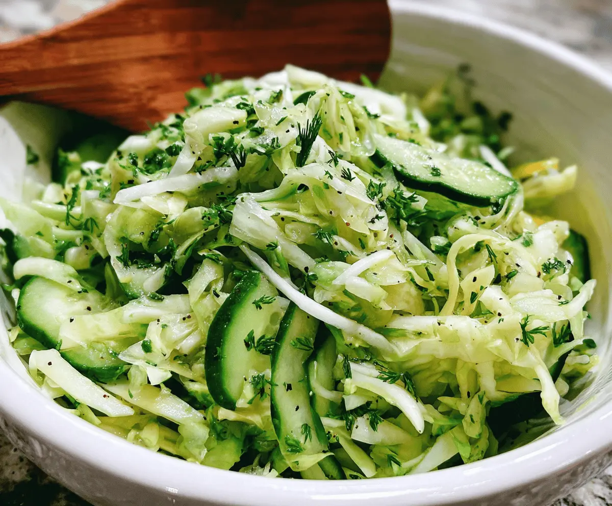 Fresh Green Cabbage and Cucumber Salad Recipe