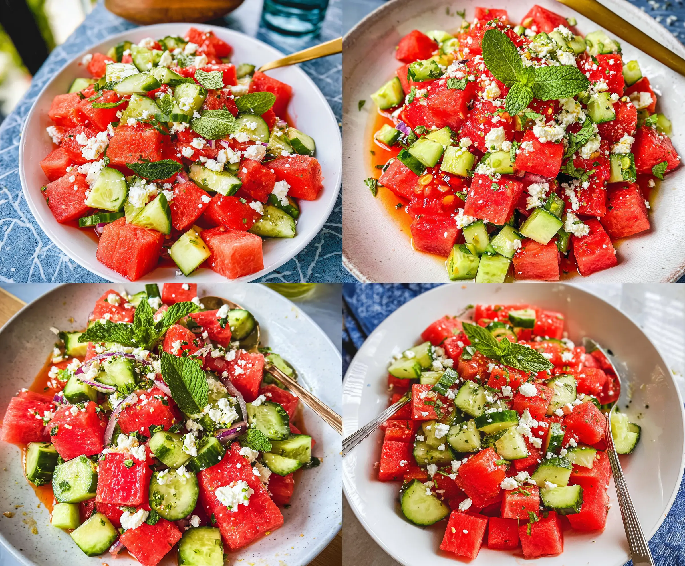 Refreshing Watermelon Cucumber Feta Salad Recipe