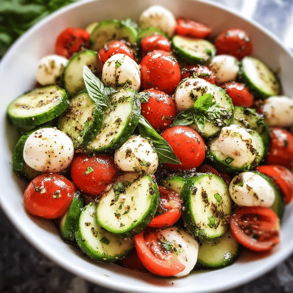 Easy Cucumber Caprese Salad Recipe With Fresh Mozzarella