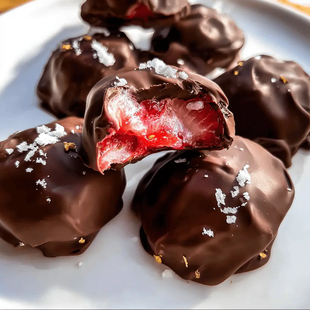 Easy Chocolate Strawberry Frozen Yogurt Bites