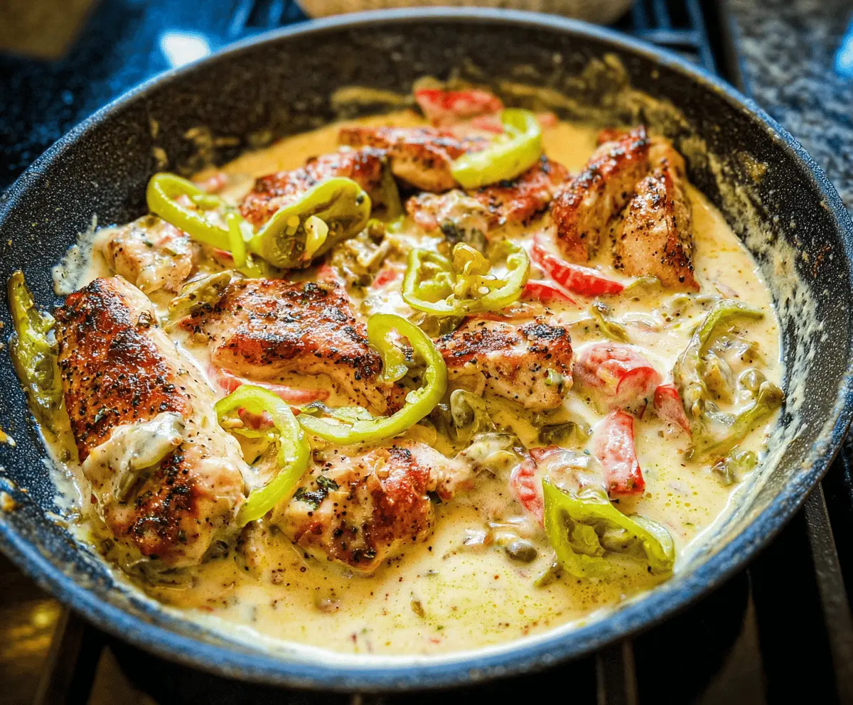 Creamy Pepperoncini Chicken Skillet Dinner