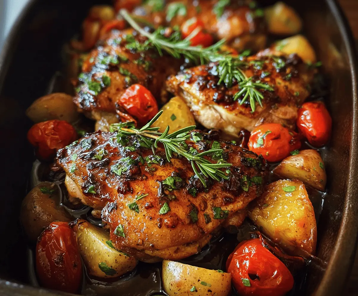 Easy One Pan Balsamic Chicken Dinner Recipe