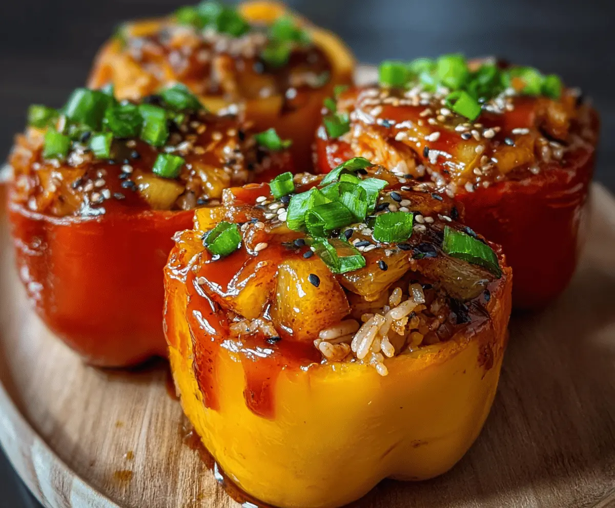 Easy Teriyaki Pineapple Chicken Stuffed Peppers