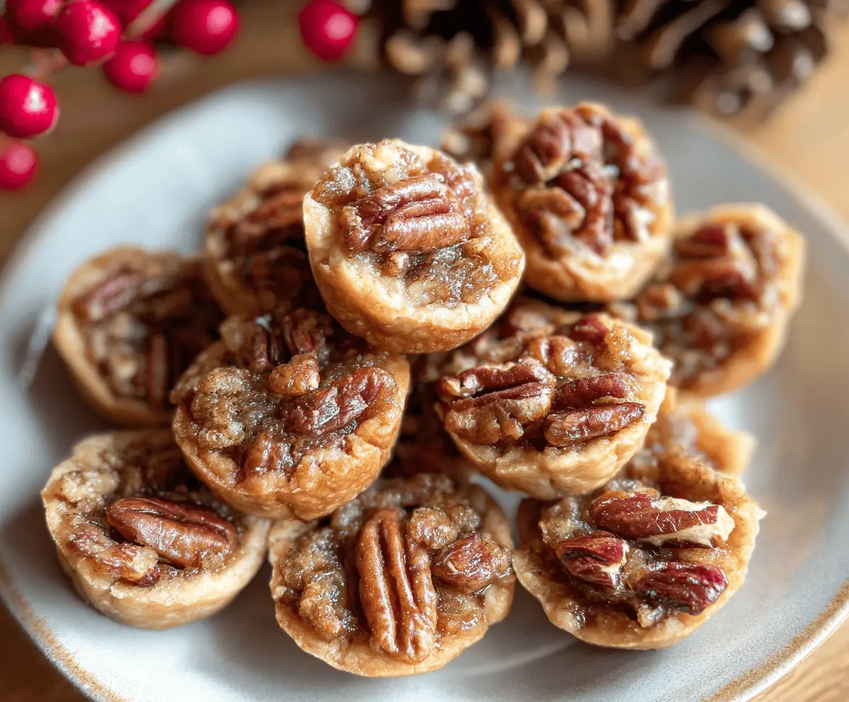 Delicious Pecan Pie Cookie Bites with a golden crust, topped with caramelized pecans and drizzled with chocolate for a sweet, bite-sized treat.