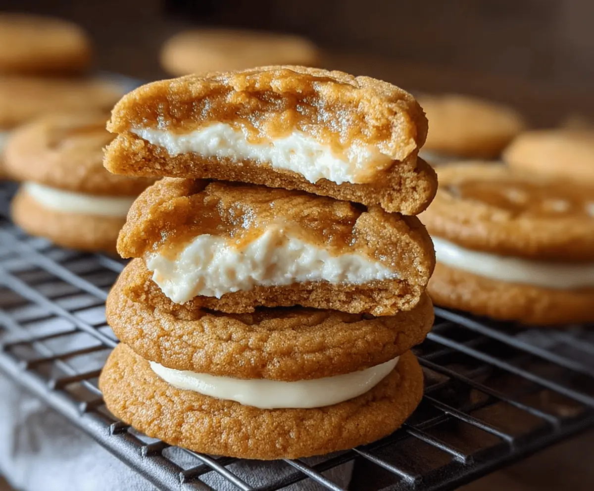 Delicious Sweet Potato Pie Cheesecake Cookies with a creamy filling and spiced crust, perfect for fall desserts