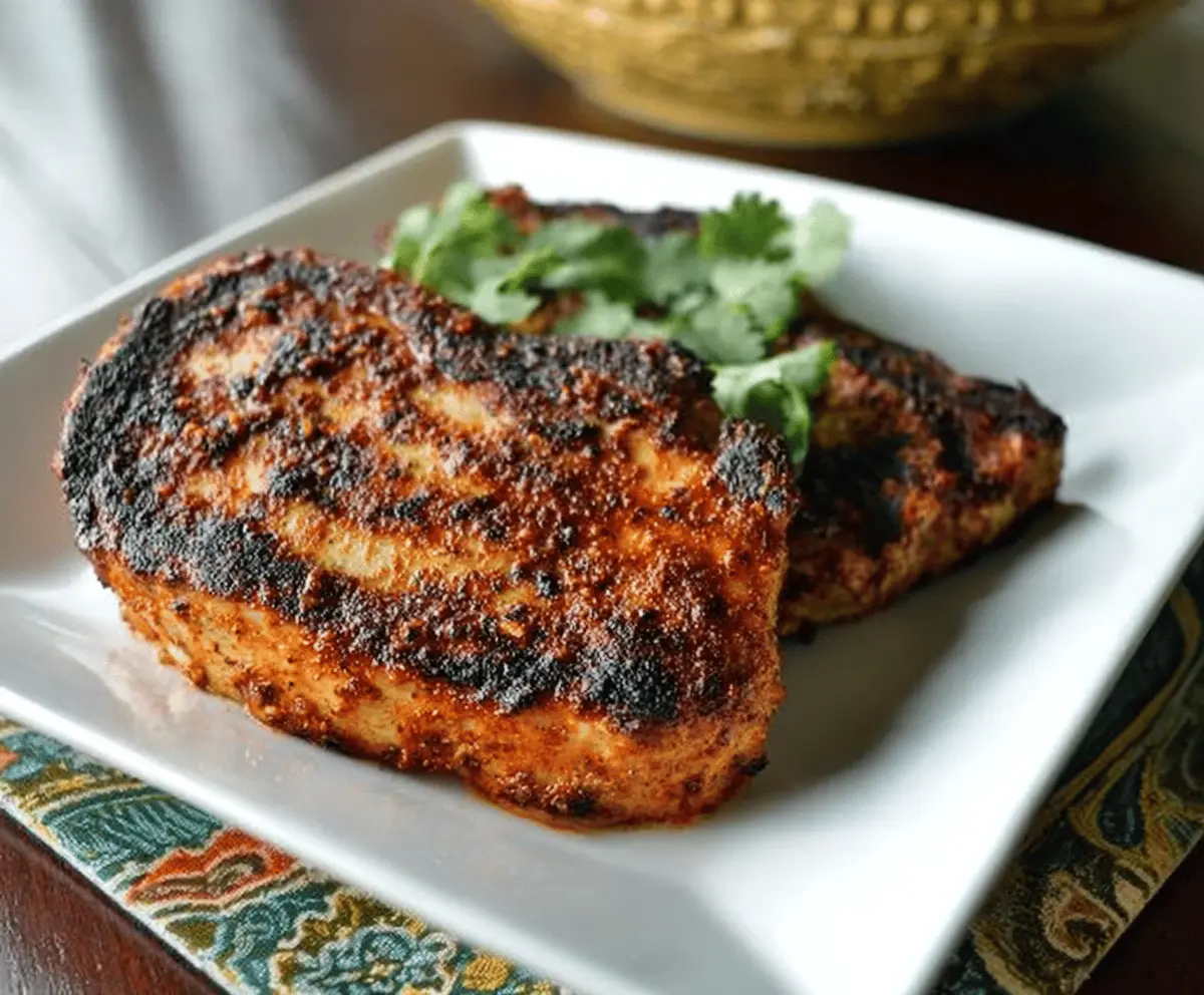 Juicy pork chops seasoned with flavorful taco spices, served on a plate with fresh toppings for a delicious Taco Seasoned Pork Chops recipe