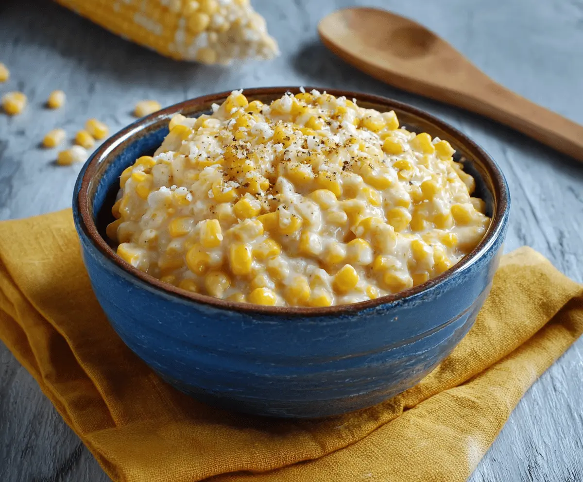 Delicious creamy creamed corn served in a bowl with fresh herbs