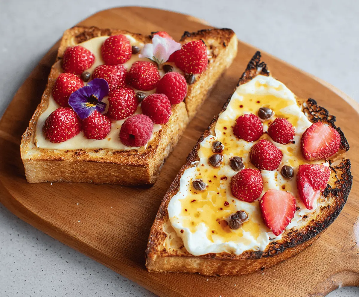 Delicious custard yogurt toast topped with fresh fruit for a nutritious breakfast