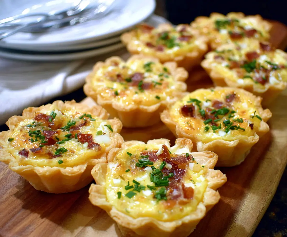Delicious Mini Quiche Lorraine with crispy crust and savory filling, perfect for brunch or appetizers.
