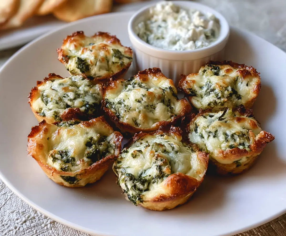 Delicious spinach dip bites served on a platter for appetizers