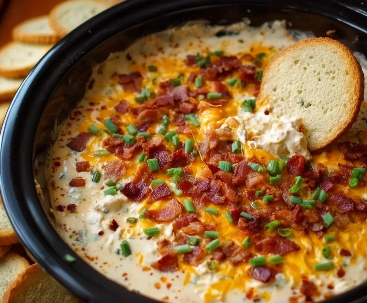 Delicious Crock Pot Crack Dip served in a bowl with crispy chips ready to eat.