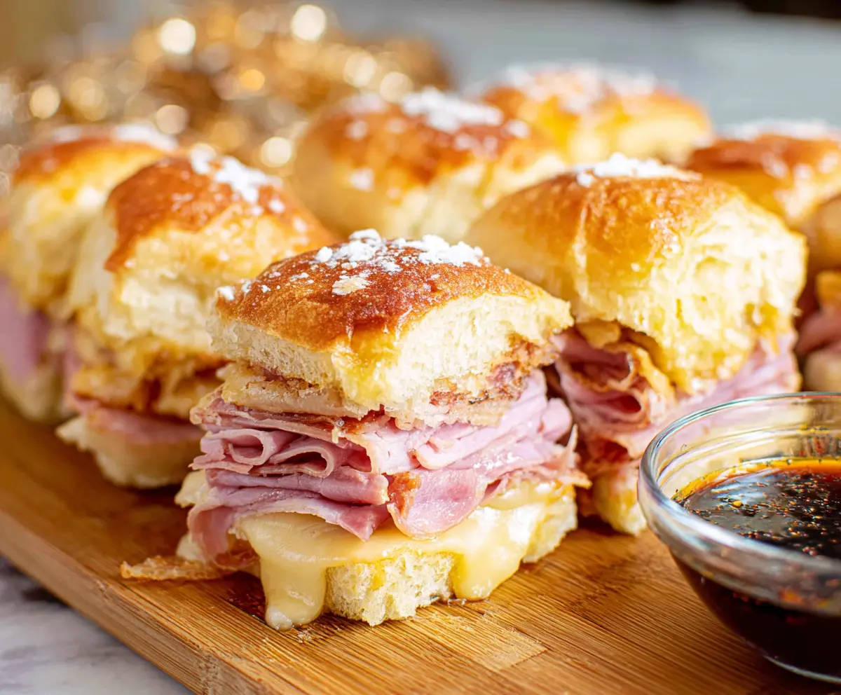 Delicious Monte Cristo sliders made with Hawaiian rolls, crispy and cheesy, perfect for a savory snack or appetizer.