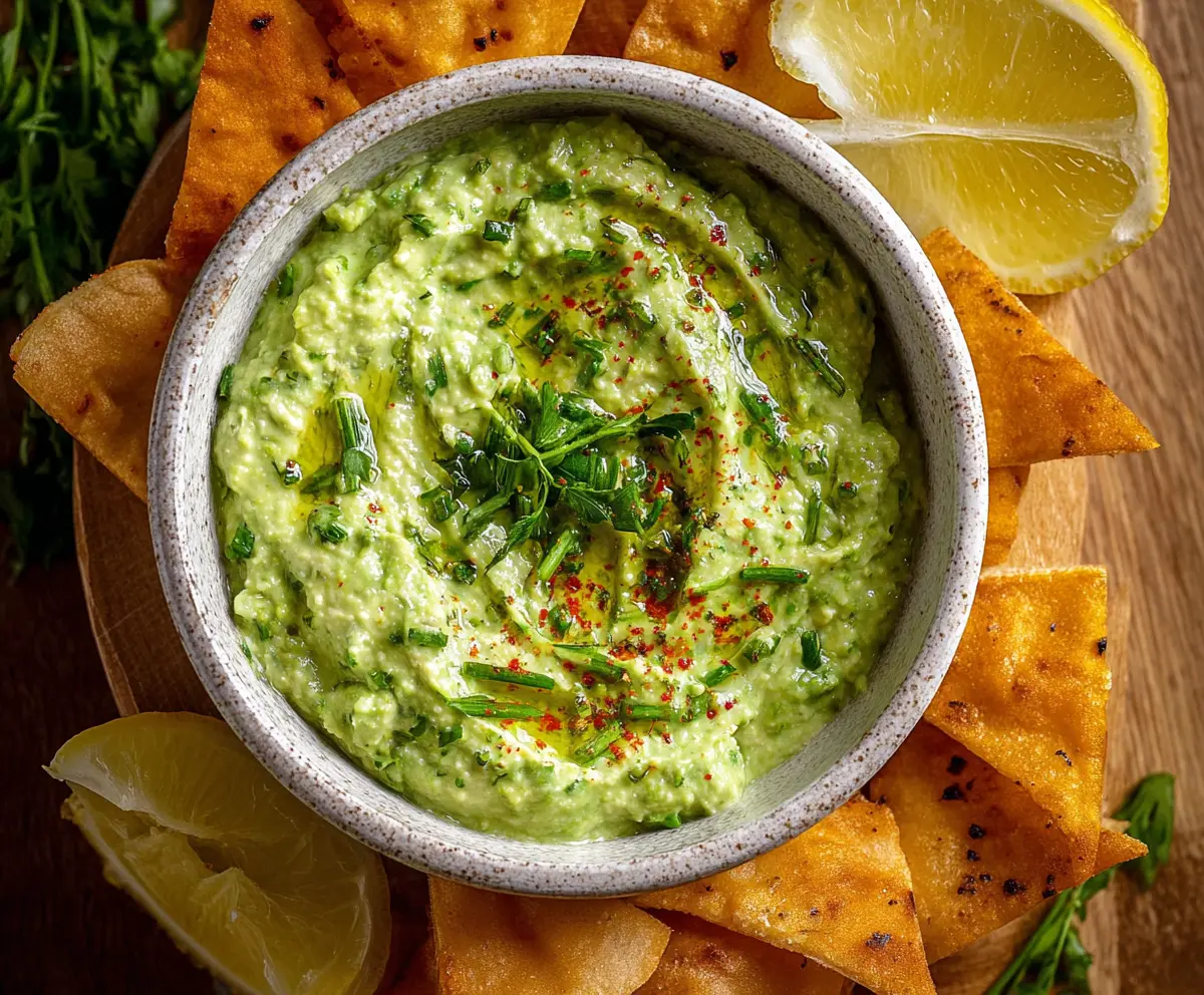 Creamy avocado dip served with fresh vegetables, perfect for snacks and parties.
