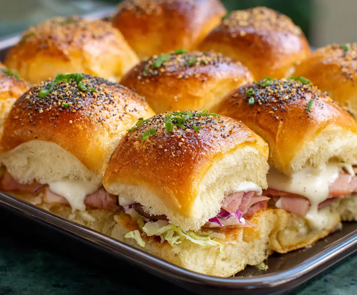 Delicious Hawaiian Roll Sliders filled with savory meats and melted cheese, perfect for parties and gatherings.