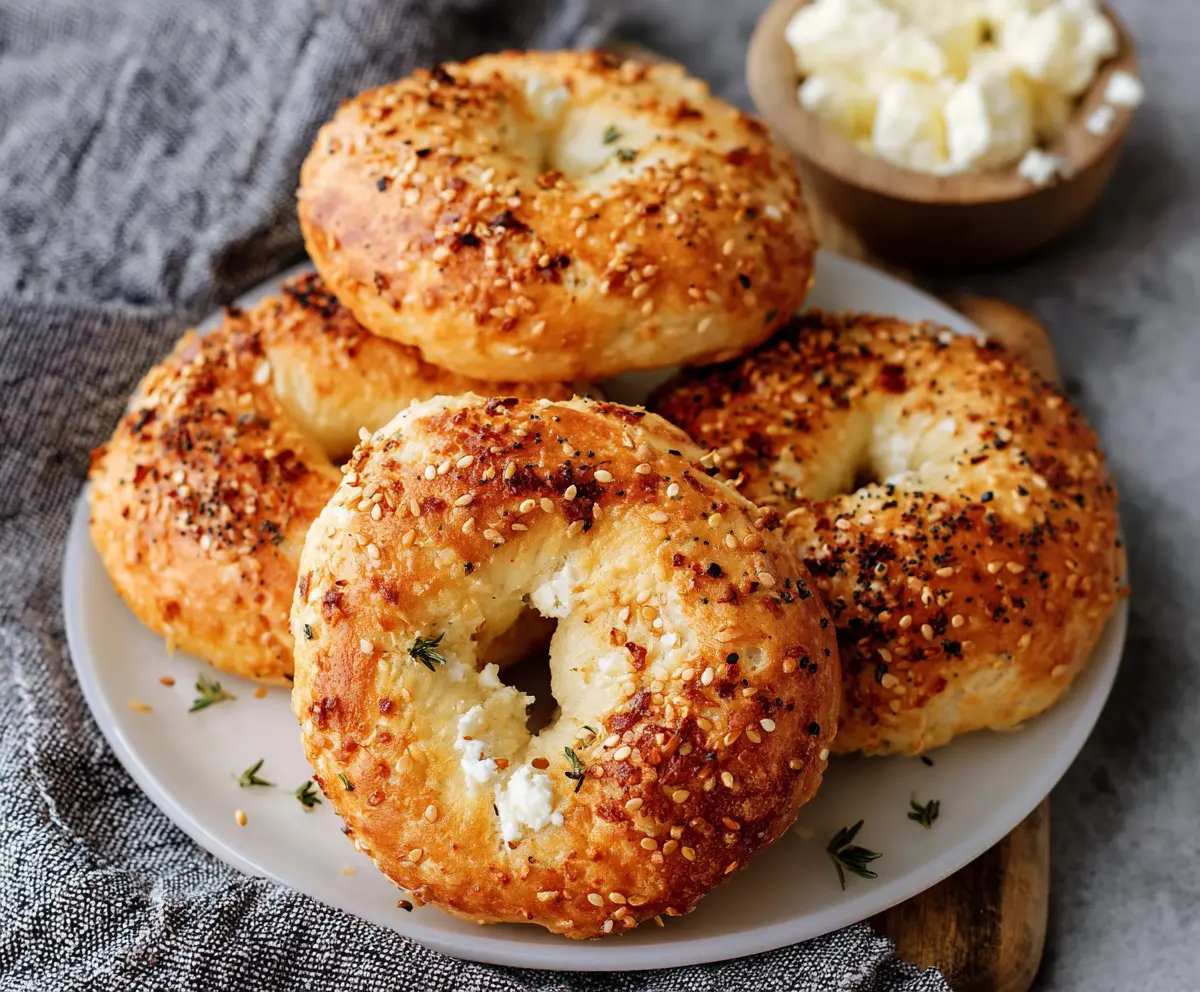 Delicious 3 Ingredient Air Fryer Cottage Cheese Bagels - Quick and Easy Breakfast Recipe