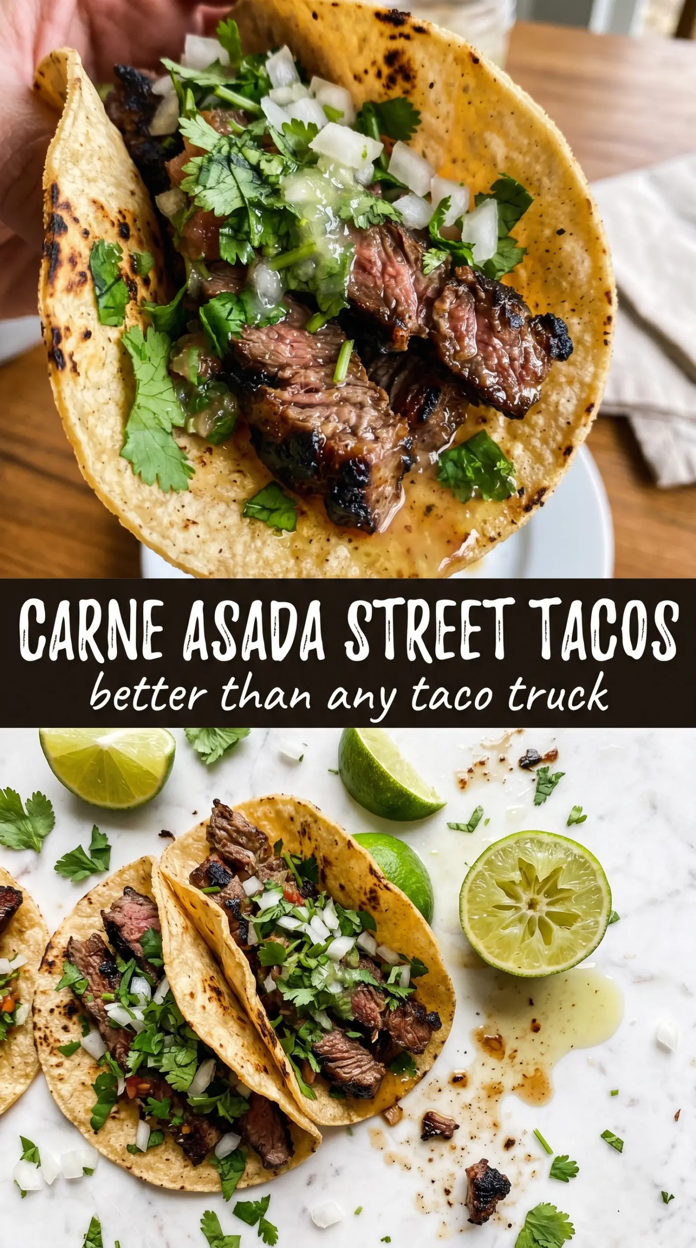 Carne asada street tacos charred steak fresh toppings
