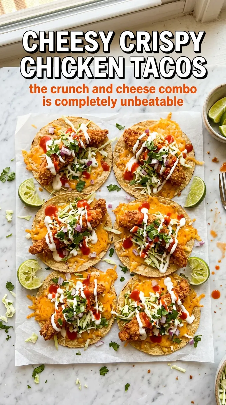 Cheesy Crispy Chicken Tacos crispy cheesy fried