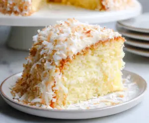 Delicious Coconut Custard Cake with a golden crust and creamy filling, perfect for dessert enthusiasts.