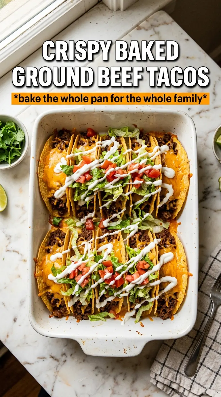 Crispy Baked Ground Beef Tacos golden crunchy