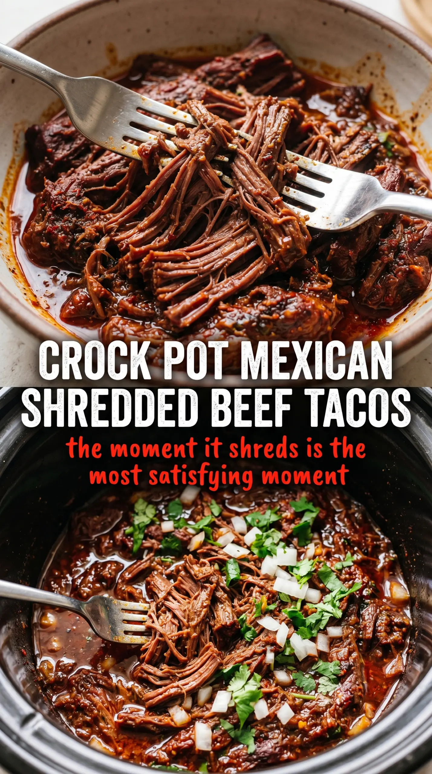 Crock Pot Mexican Shredded Beef Tacos tender seasoned