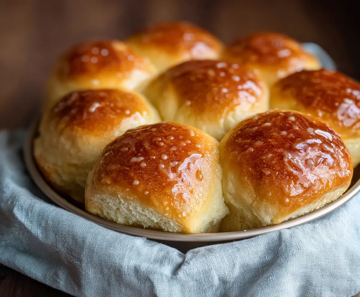 Golden Honey Butter Sourdough Discard Rolls fresh out of the oven, perfect for breakfast or snacks.