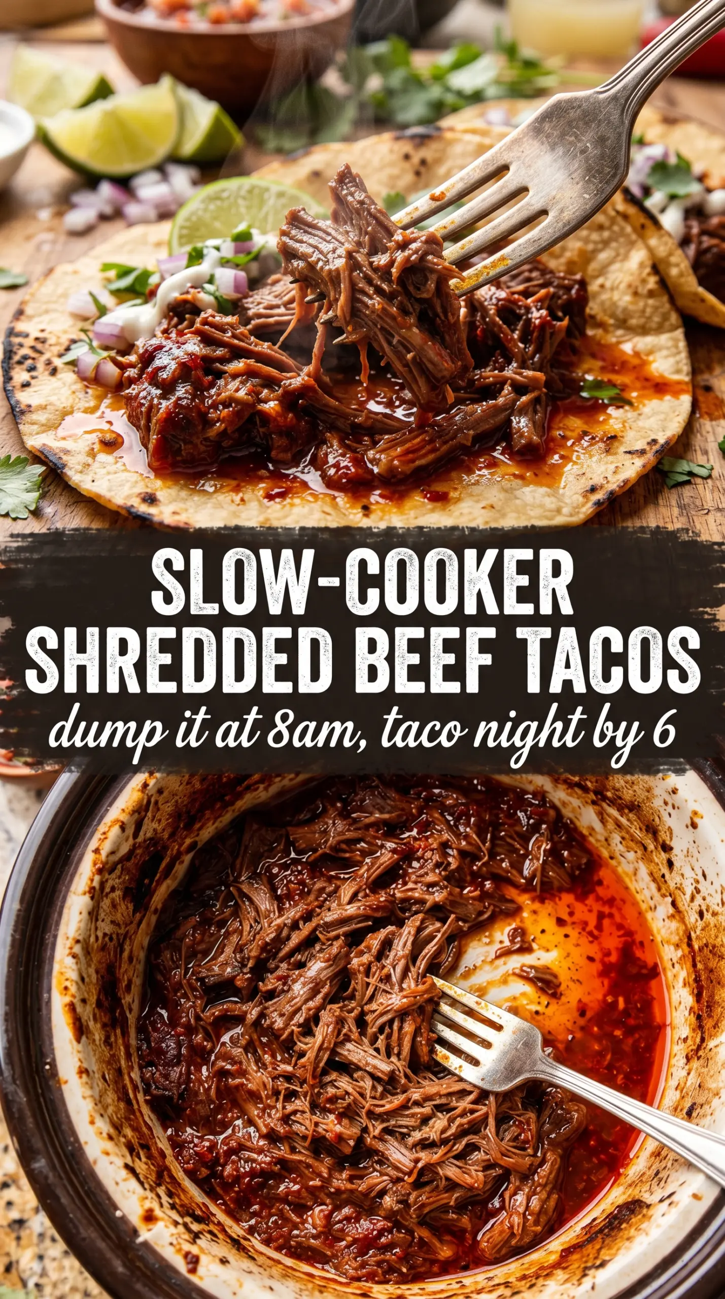 Slow Cooker Shredded Beef Tacos tender juicy