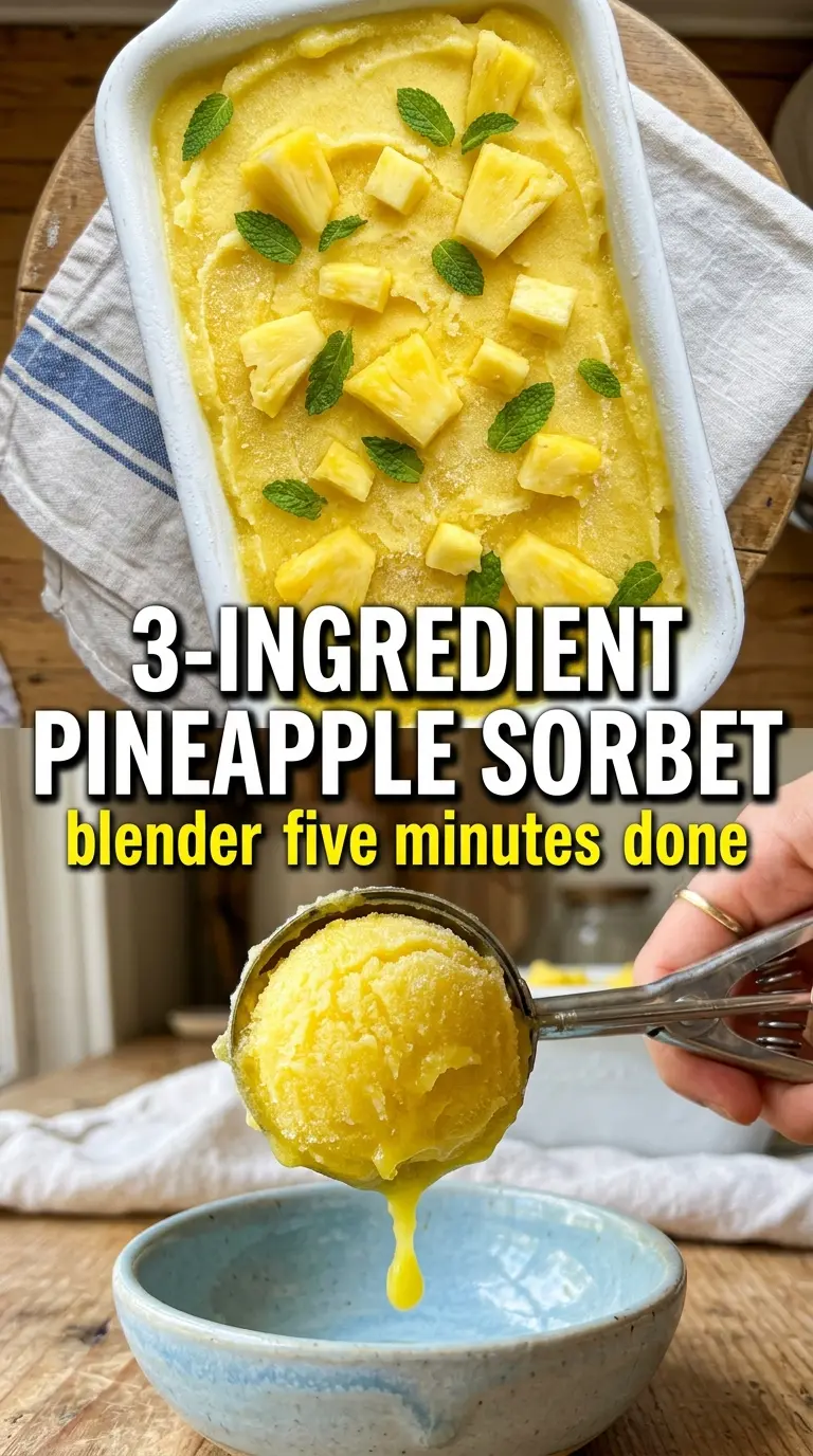 3-Ingredient Pineapple Sorbet bright icy tropical