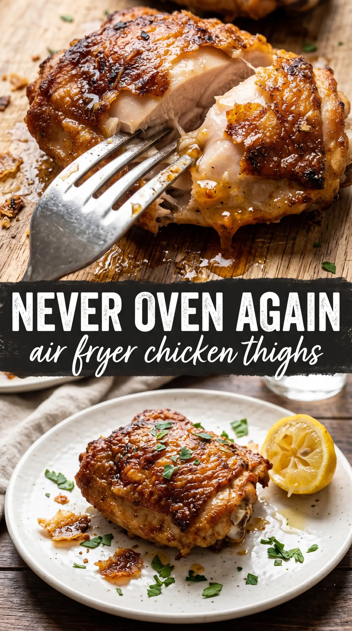 Air Fryer Chicken Thighs crispy golden juicy