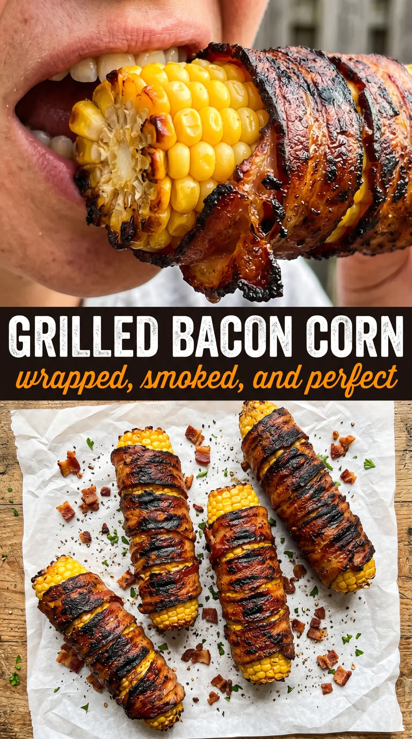 Cooked corn on the cob with toppings