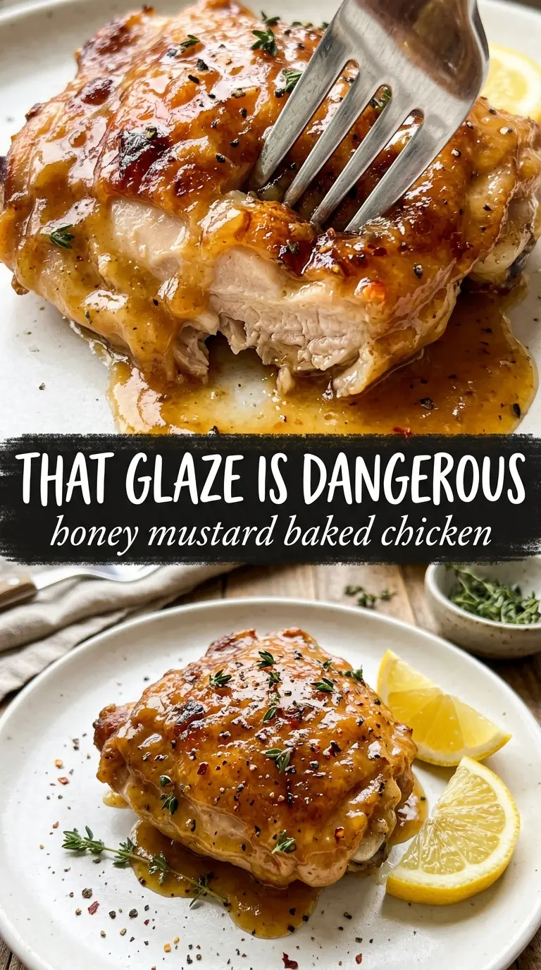 Baked Honey Mustard Chicken Thighs golden caramelized