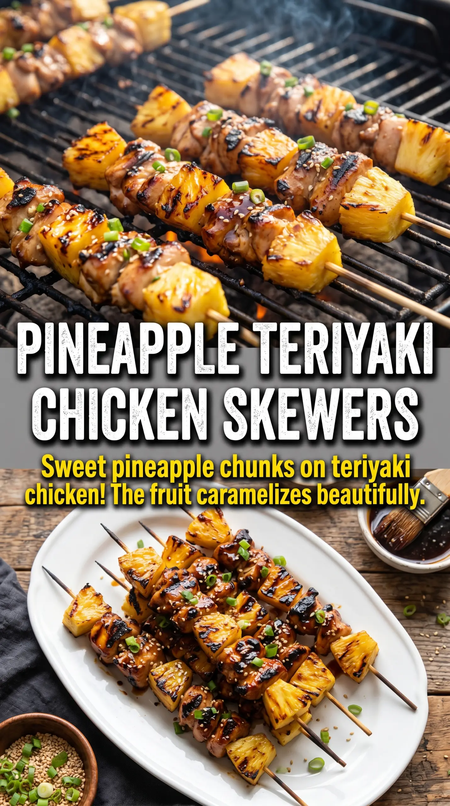 Best Ever Teriyaki Chicken Skewers glossy grilled chicken