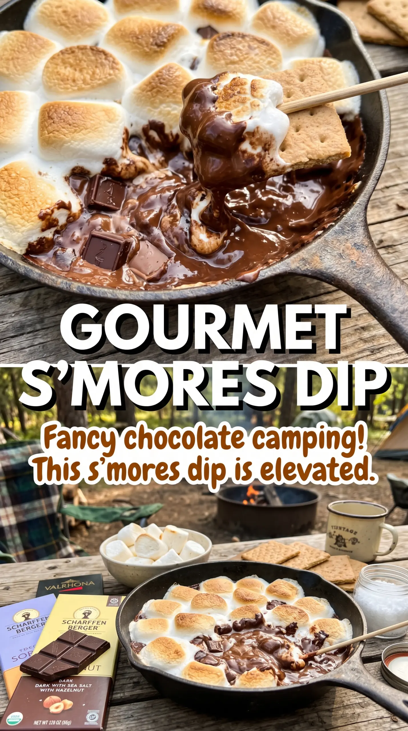 Campfire S'mores Dip chocolate marshmallow graham cracker