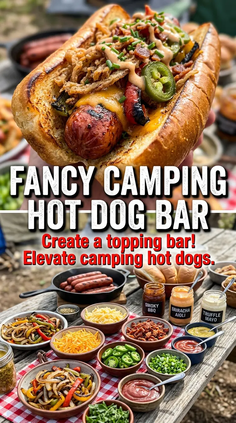 Camping hot dogs smoky charred