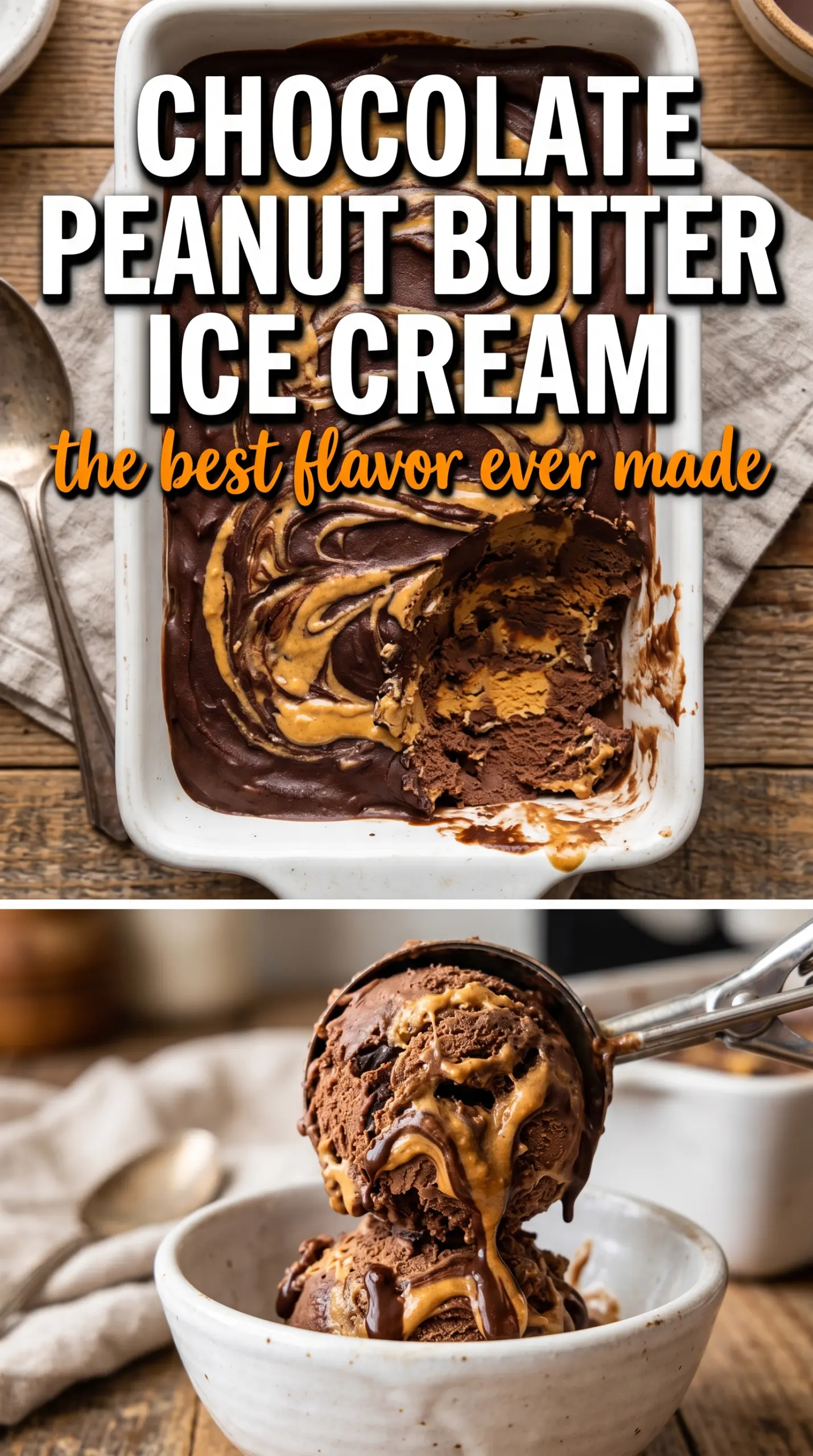 Scoop of homemade ice cream in a bowl