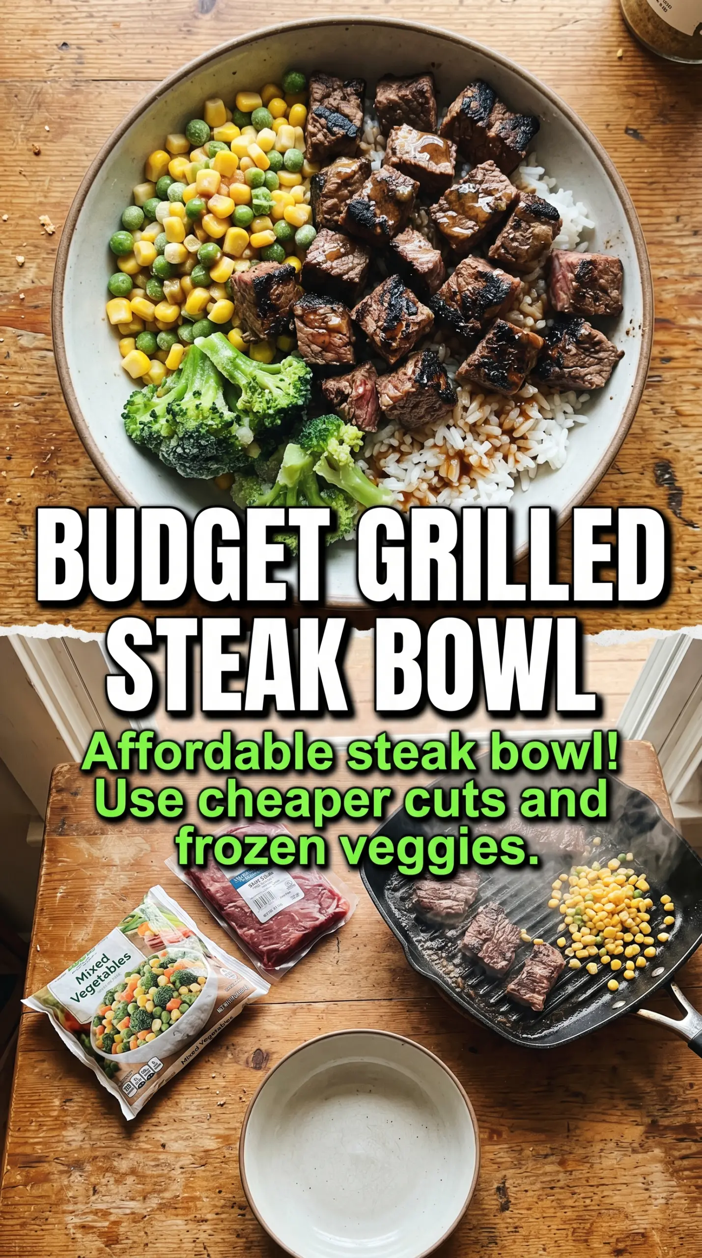 Cozy Grilled Steak Bowl with Zucchini charred steak bowl