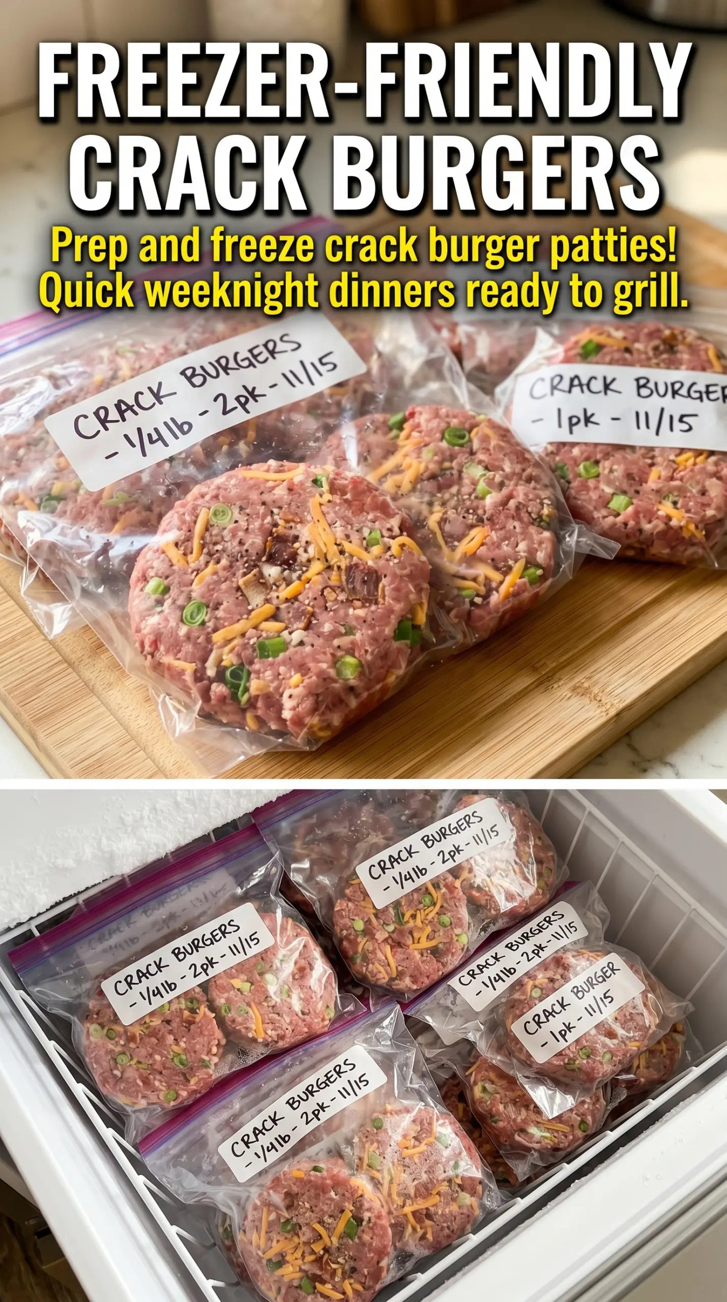 Crack Chicken Burgers juicy cheesy bacon