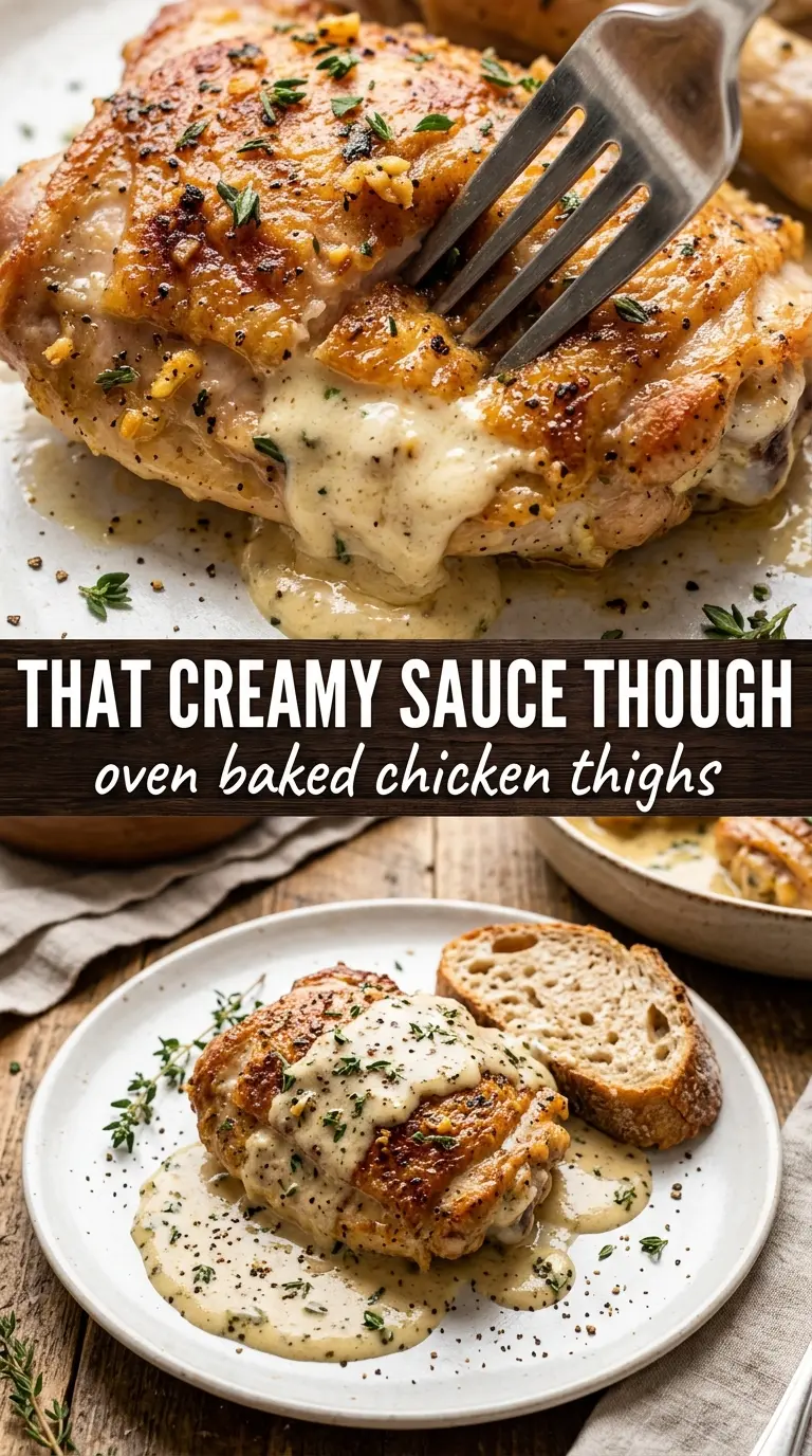 Cooked chicken thighs with sauce