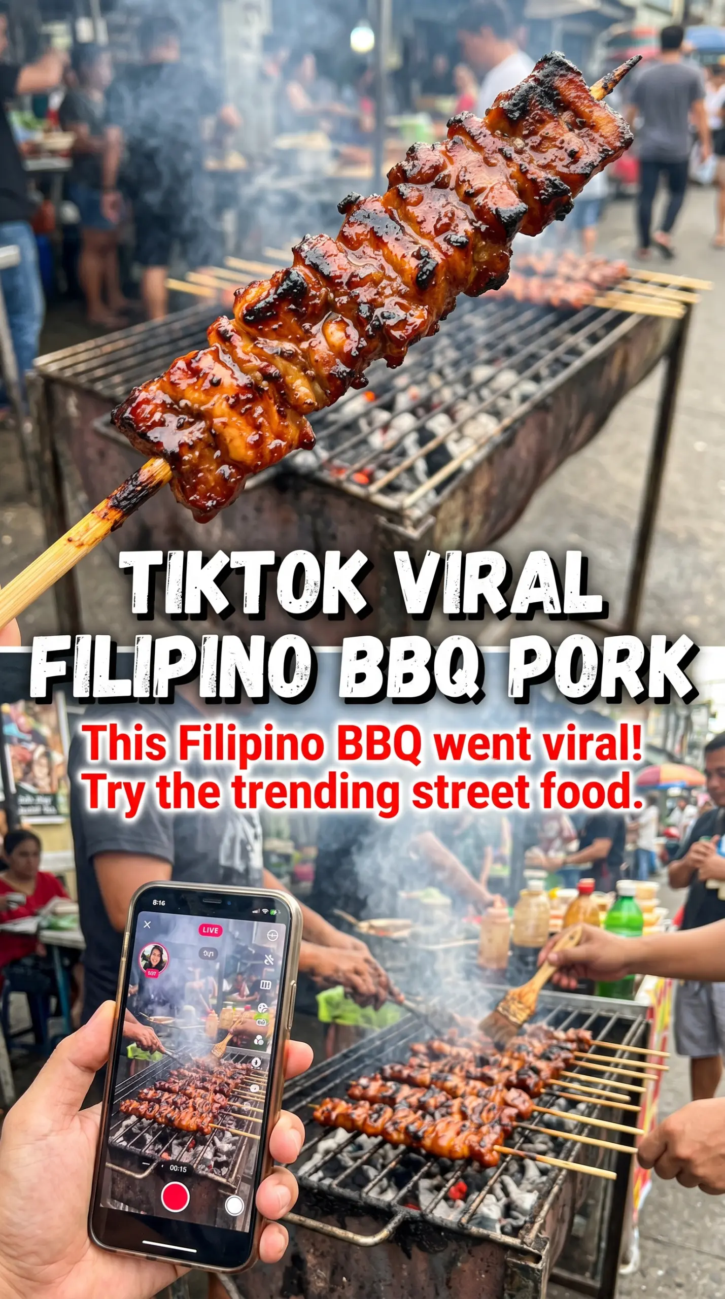 Filipino BBQ Pork Skewers caramelized glossy skewers
