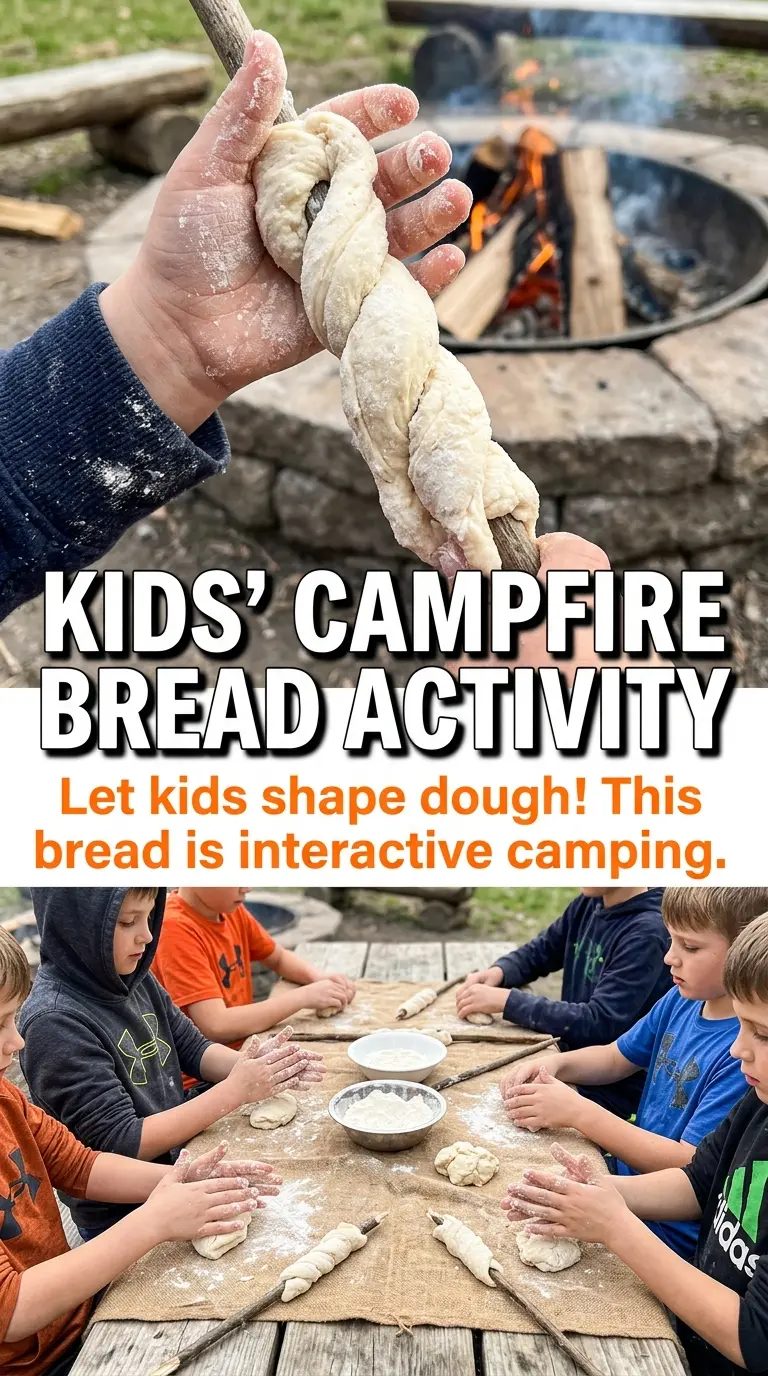 Fluffy campfire bread golden stick bread
