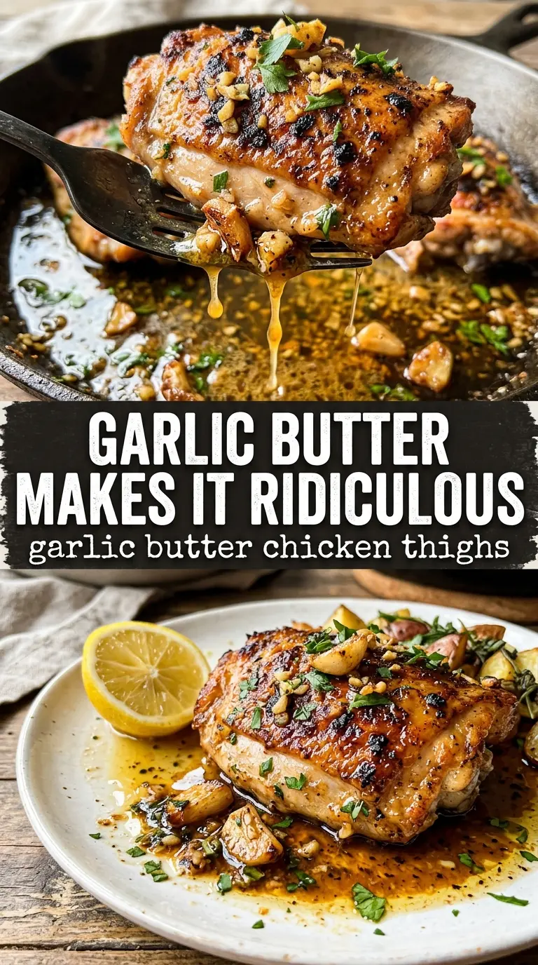 Garlic Butter Chicken Thighs golden skillet herbaceous