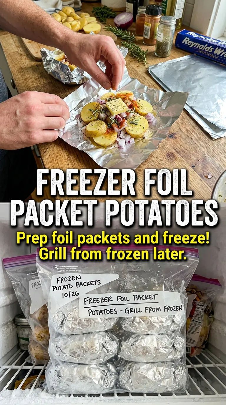 Garlic Herb Grilled Potatoes in Foil, buttery, herby, grilled